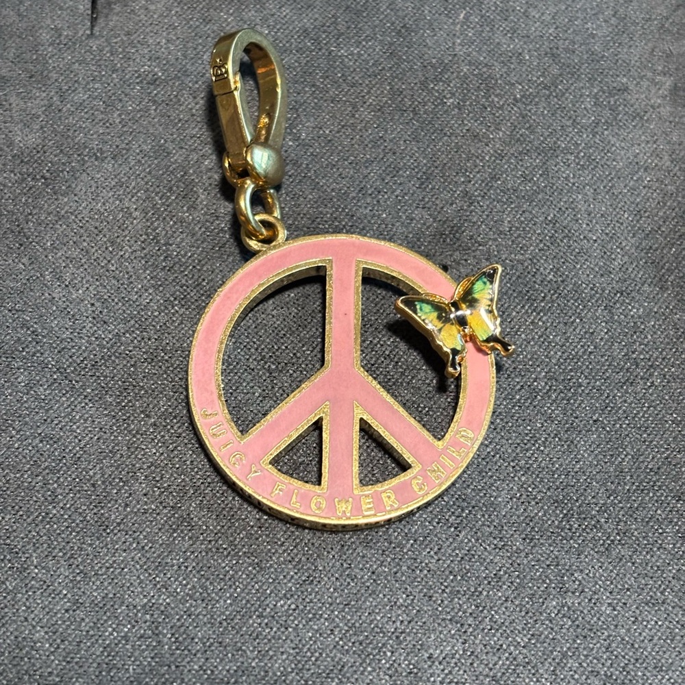 Juicy Couture Flower Child Peace Sign Charm